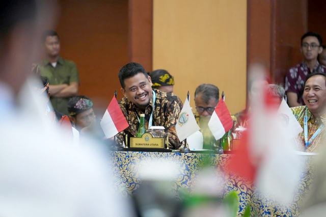 Gubernur Sumatera Utara Bobby Nasution menghadiri Musyawarah Nasional (Munas) Asosiasi Pemerintah Provinsi Seluruh Indonesia (APPSI) di Hotel Borobudur, Jakarta, Kamis (23/10/2025). Foto/Diskominfo Sumut