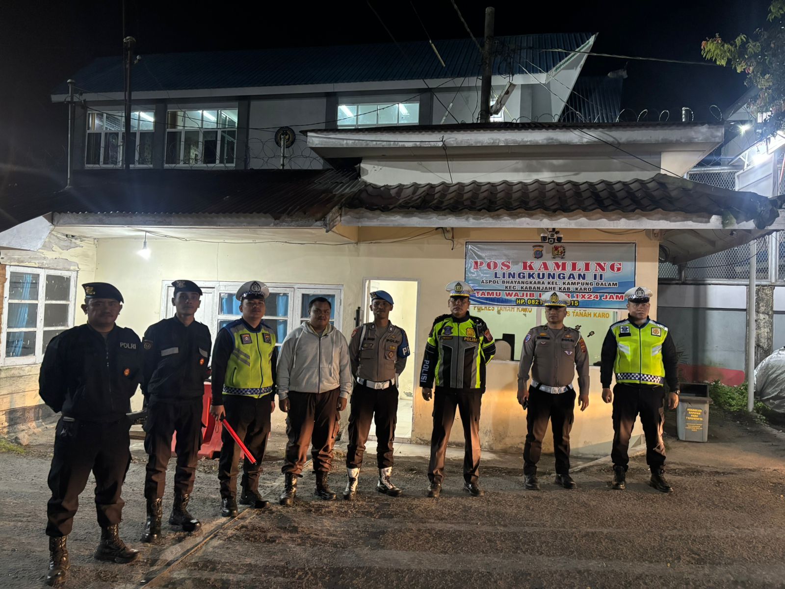 Personel Polres Tanah Karo Laksanakan Patroli Malam Cegah Gangguan Kamtibmas