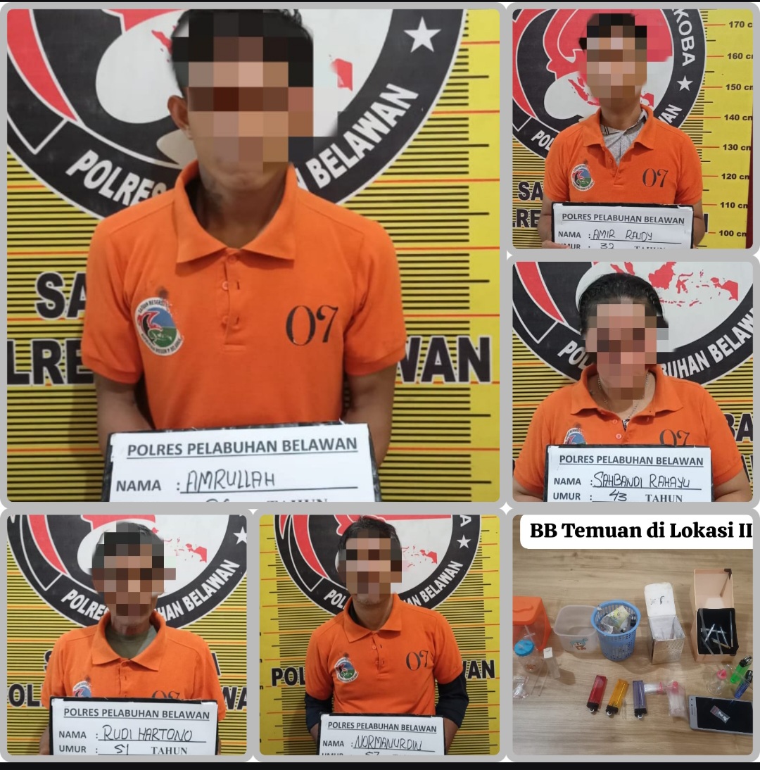 Polres Pelabuhan Belawan Ringkus 5 Bang Jago Sedot Siputih