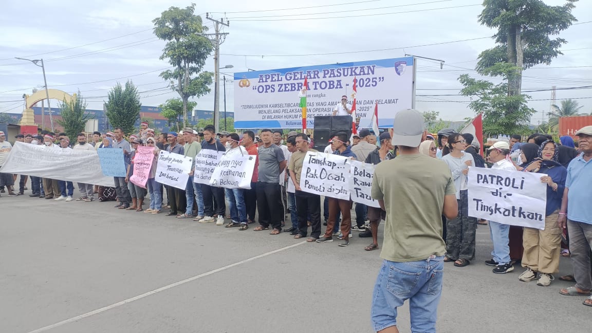 Begal Ssmakin Mengganas, Ratusan Warga Geruduk Polres Pelabuhan Belawan