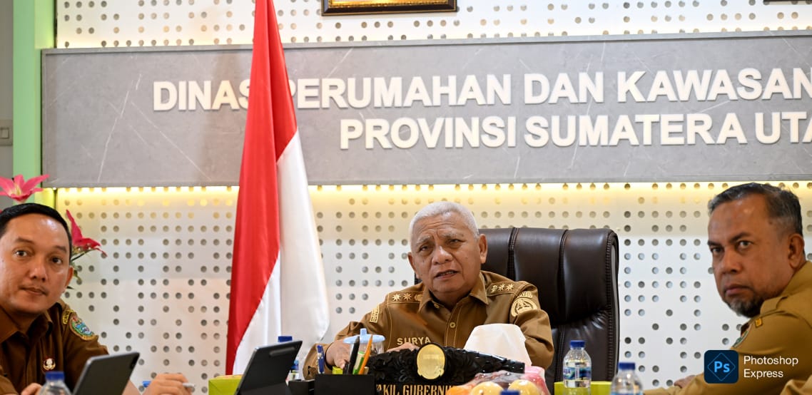 Wagub Surya ikuti Rakor secara virtual dengan Mendagri Tito Karnavian. (Kominfo Sumut Dok)