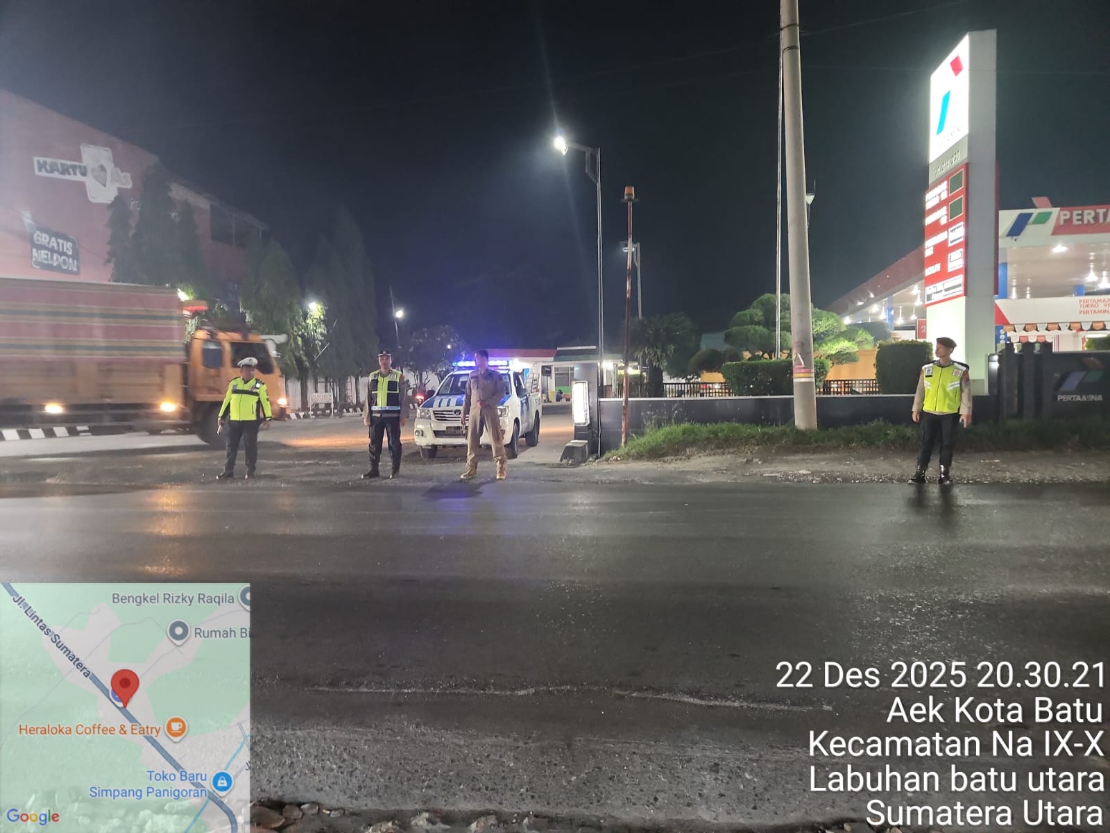 Jelang Nataru Personel Polsek Na IX-X Laksanakan Patroli Malam