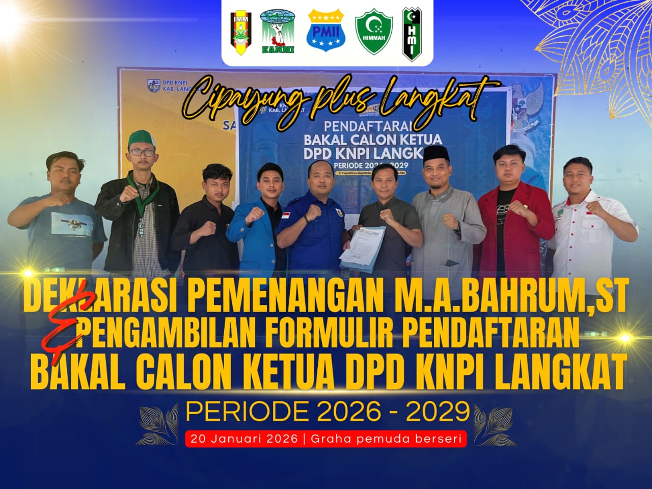 Semakin Deras Dukungan Mengarah ke M.A Bahrum,ST Menjadi Calon Ketua KNPI Langkat