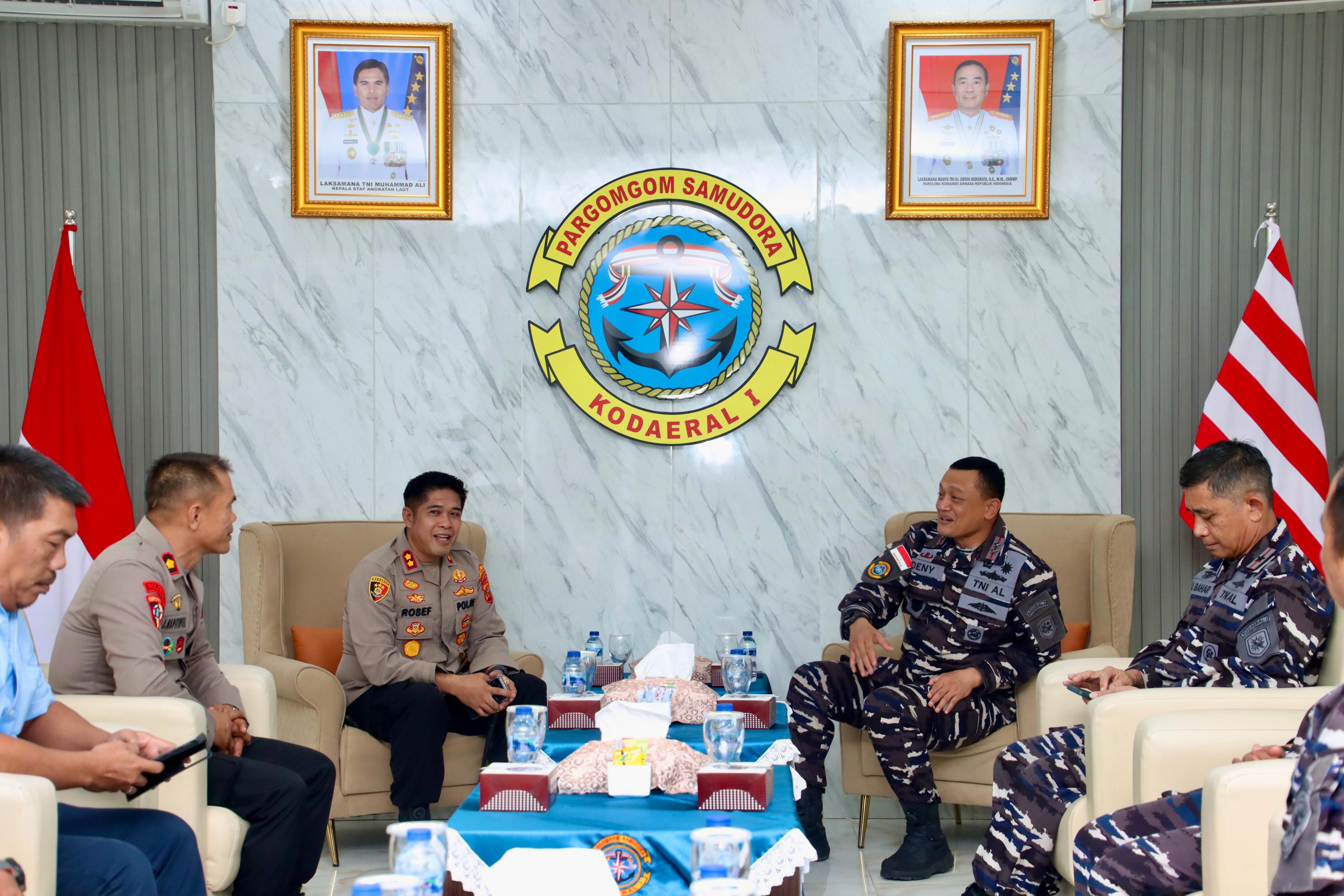 Kapolres Pelabuhan Belawan Laksanakan Silaturahmi ke Mako Kodaeral I Belawan