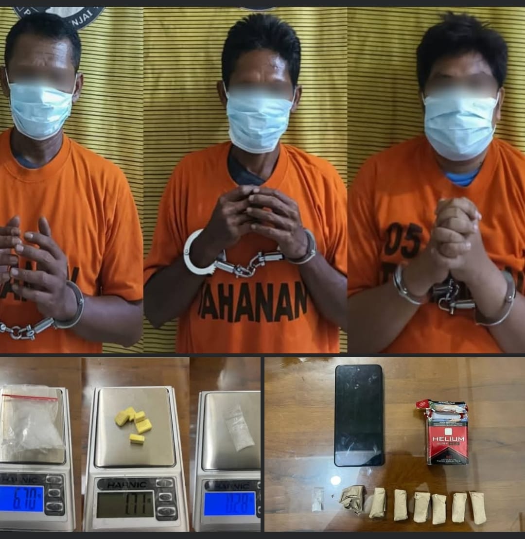 Kotak Rokok Berisi Narkoba, 3 Pria Binjai Timur Berurusan Dengan Polisi