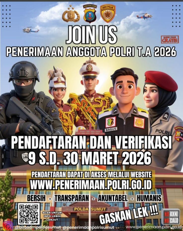 Polri Resmi Membuka Penerimaan Anggota Baru T/A 2026