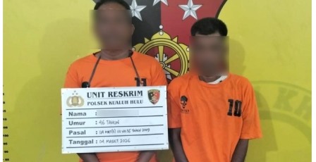 Dua Pria Asal Tanjung Balai Diamankan Polsek Kualuh Hulu Gegara Bontot Sabu