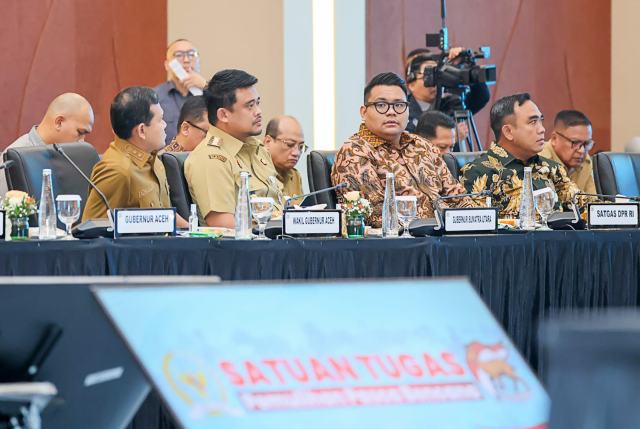 Gubernur Sumatera Utara (Sumut) Muhammad Bobby Afif Nasution, mengikuti rapat pengembalian dana Transfer ke Daerah (TKD) di Jakarta, Senin (25/5/2026). Foto/Diskominfo Sumut