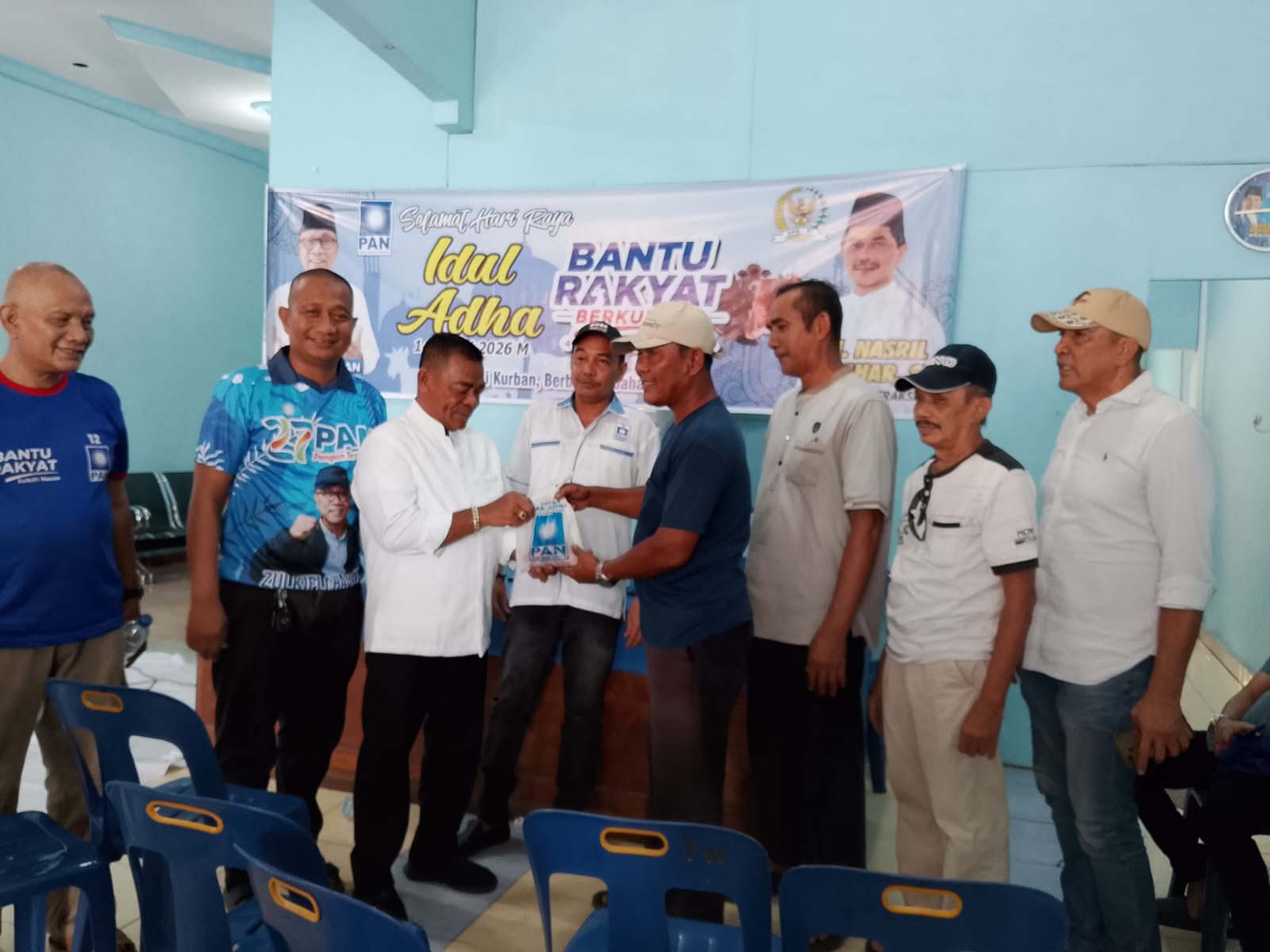 DPD PAN Langkat Qurban 5 Ekor Sapi ,Salurkan Daging Qurban ke Masyarakat Korban Banjir