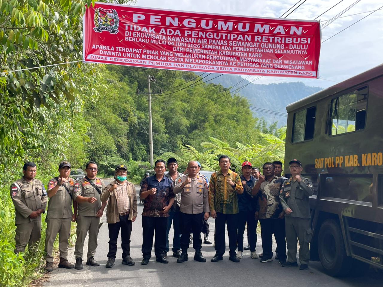 Antisipasi Pungli, Dinas Pariwisata Karo dan Polsek Berastagi Gelar Patroli Gabungan di Wisata Pemandian Air Panas Doulu