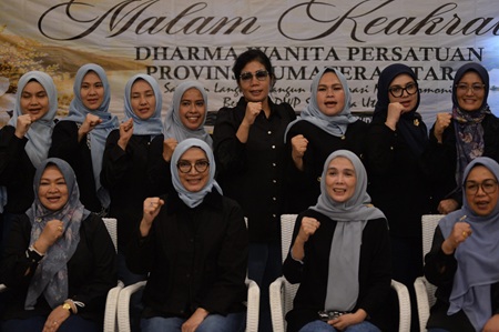 Ketua Dharma Wanita Persatuan (DWP) Provinsi Sumatera Utara (Sumut) Evi Novida membuka rangkaian kegiatan penguatan organisasi dan Malam Keakraban DWP Provinsi Sumut di Hotel The Hill Sibolangit, Kabupaten Deliserdang. Selasa-Rabu (9-10/6/2026). Foto/Diskominfo Sumut