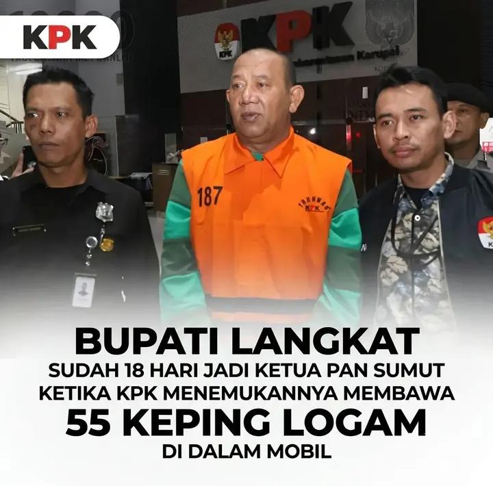 Baru Dilantik Jadi Ketua PAN Sumut, Bupati Langkat Ditangkap KPK, Bawa 55 Keping Logam  Mulia Pula 