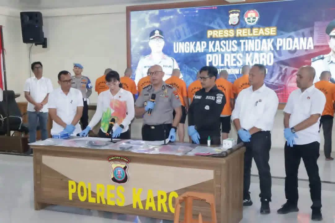 Polres Karo Tangkap 9 Tersangka Kasus Penganiayaan di Kawasan Gunung Sibayak