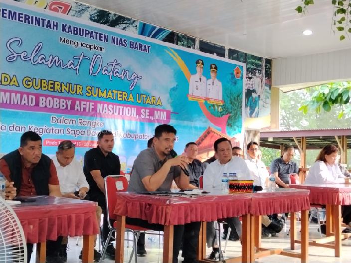 Bobby Nasution dalam kegiatan Sapa Daerah (SADA) di RPJ Beach, Sirombu, Nias Barat, Sabtu (18/7/2026) sore.