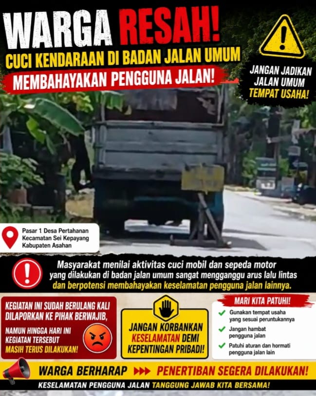 Aktivitas Cuci Kendaraan di Badan Jalan Umum Meresahkan Warga