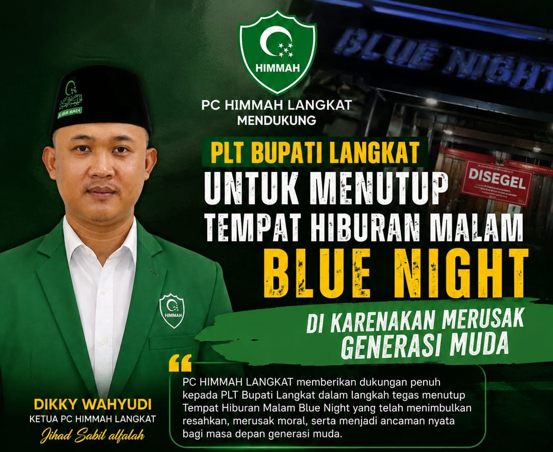 PC HIMMAH Langkat Tegaskan Dukungan Penuh Penutupan THM Blue Night