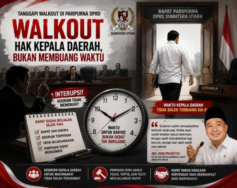Bobby Nasution Walkout di Paripurna DPRD, Ade Jona: Waktu Kepala Daerah Tak Boleh Terbuang Sia-sia