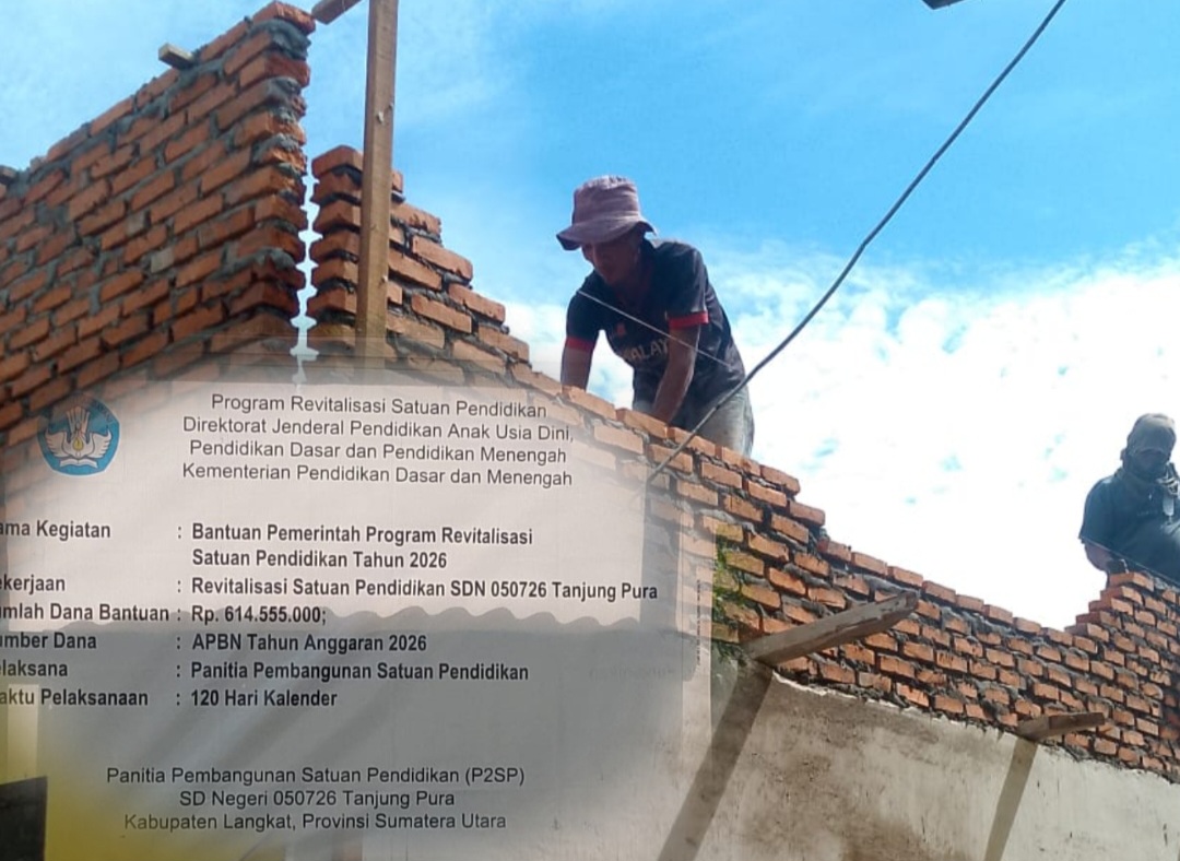 Kepsek SD Negeri di Tanjung Pura Diduga Kerja Sama dengan Rekanan Kerjakan Proyek Revitalisasi SDN 050726