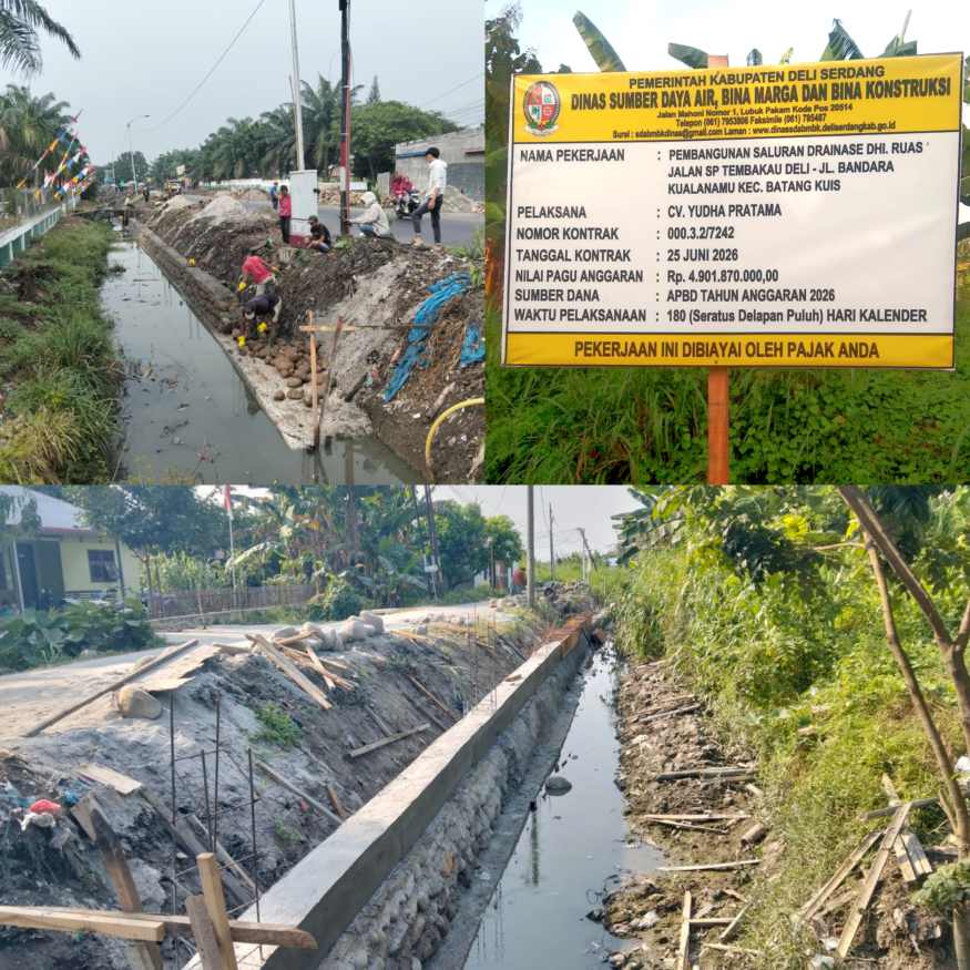 Apresiasi Drainase Rp4,9 Miliar Dibangun di Batang Kuis, Warga: Sekarang Jalan Lebih Rapi
