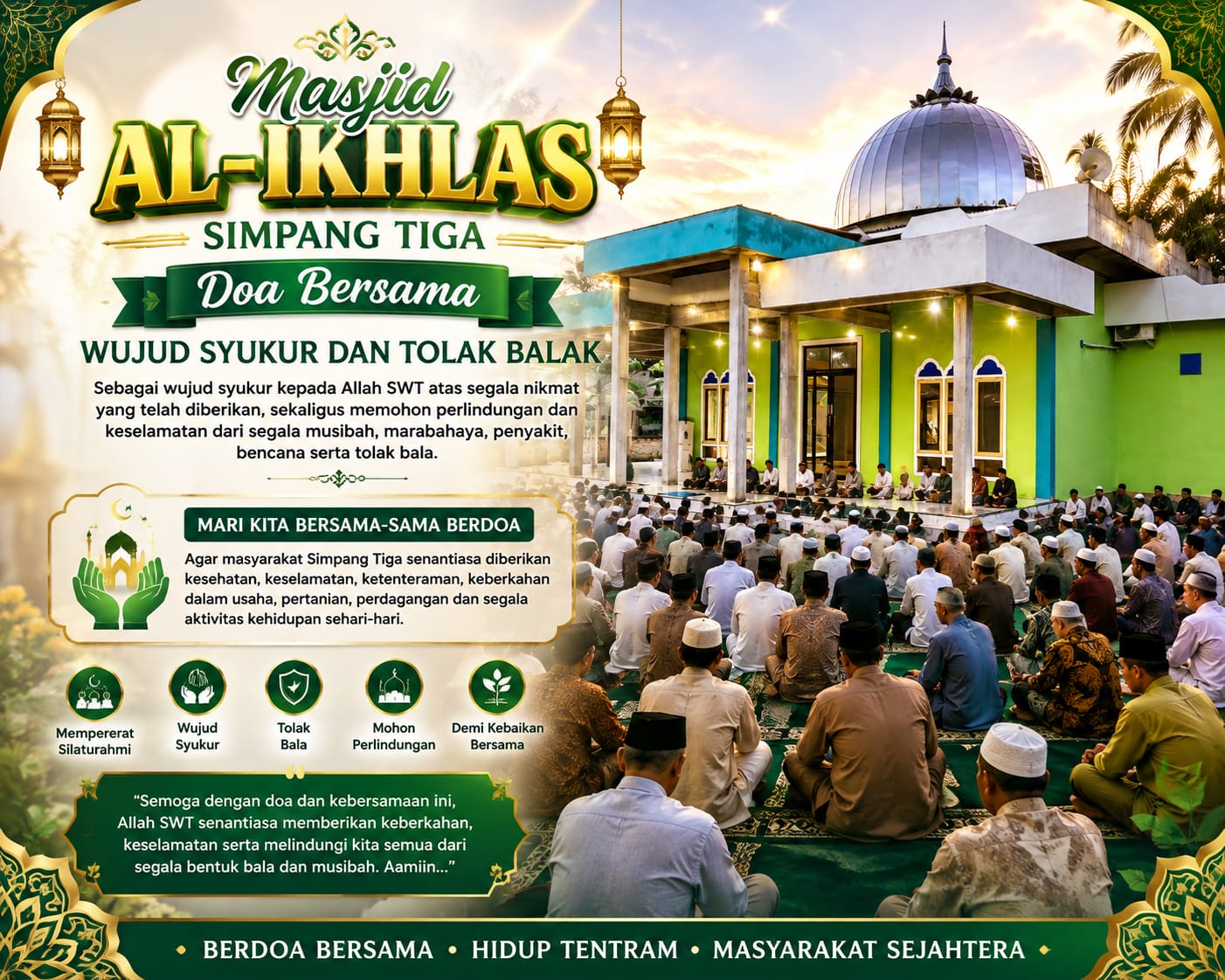 Masyarakat Simpang Tiga Tanjung Leidong Gelar Tolak Bala, Wujud Syukur dan Doa Bersama