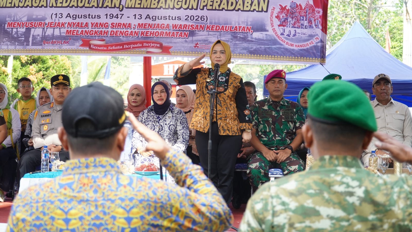 Plt. Bupati Tiorita Hidupkan Semangat Perjuangan Di Peringatan Berandan Bumi Hangus
