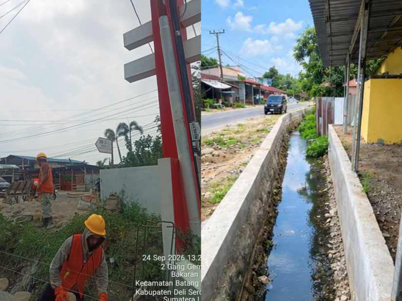 Warga Apresiasi Pembangunan Drainase di Jalur SP Tembakau Deli–Kualanamu