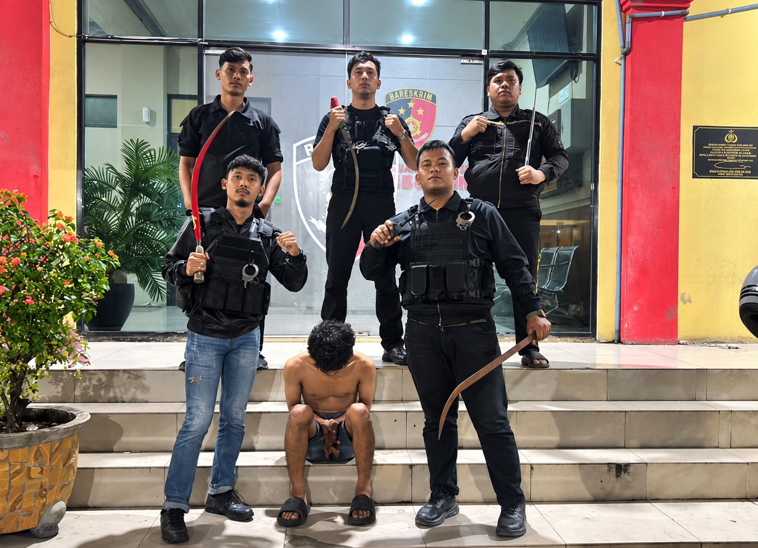 Tim Macan Polres Pelabuhan Belawan Terkam Pemuda Sita 4 Celurit